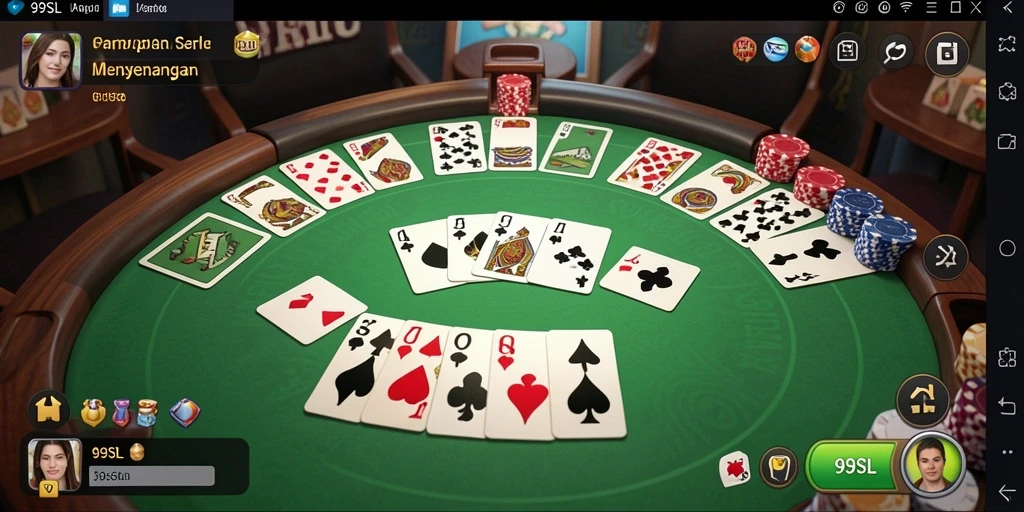 Gameplay seru Gaple di aplikasi 99SL dengan tampilan menawan.