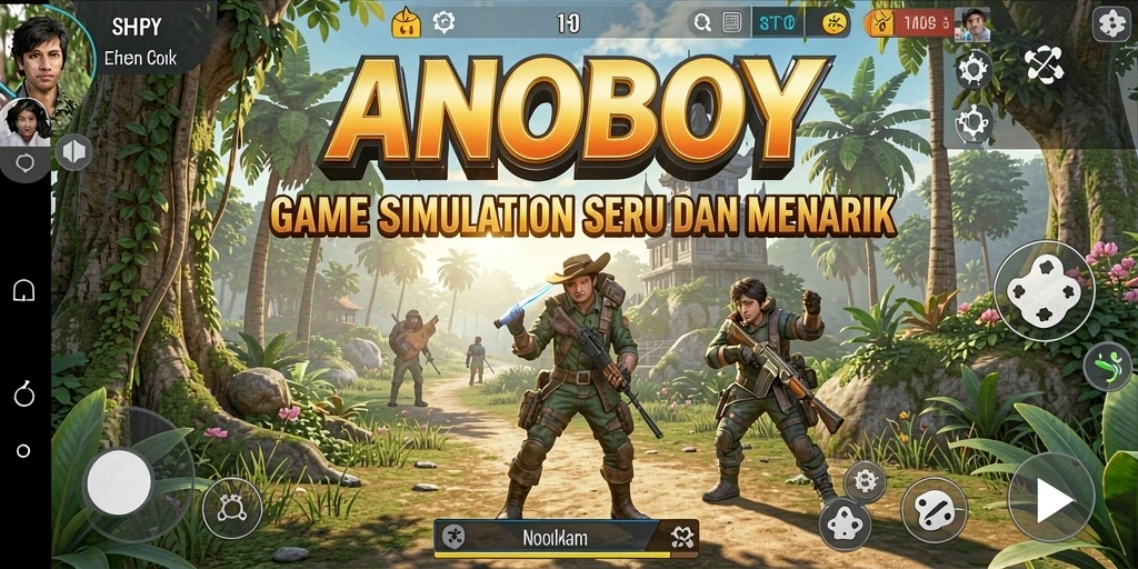 Tampilan gameplay ANOBOY yang realistis dan interaktif.