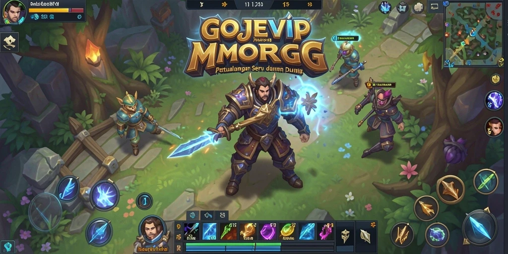 Tampilan gameplay seru dalam GOJEKVIP dengan pertarungan karakter.