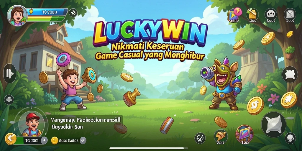 Tampilan gameplay LUCKYWIN yang cerah dan penuh warna.