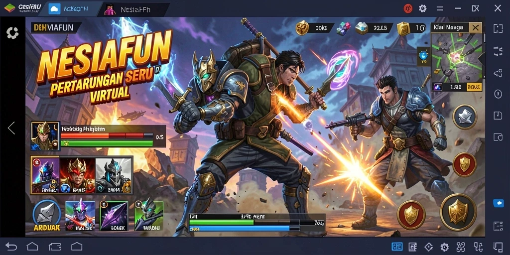 Tampilan gameplay seru saat bertarung di <strong>NESIAFUN</strong>.