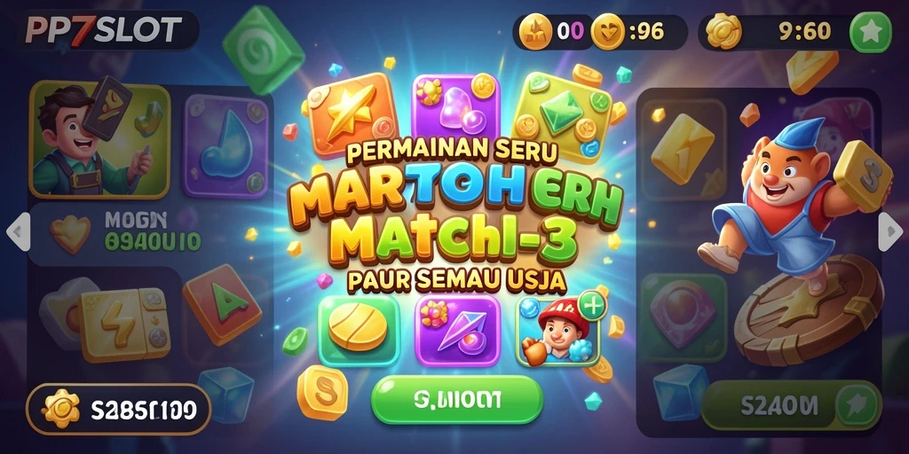 Tampilan gameplay PP7SLOT yang seru dalam aksi Match-3.