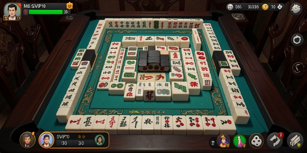 Tampilan antarmuka SVIP10 yang menarik saat bermain Mahjong.