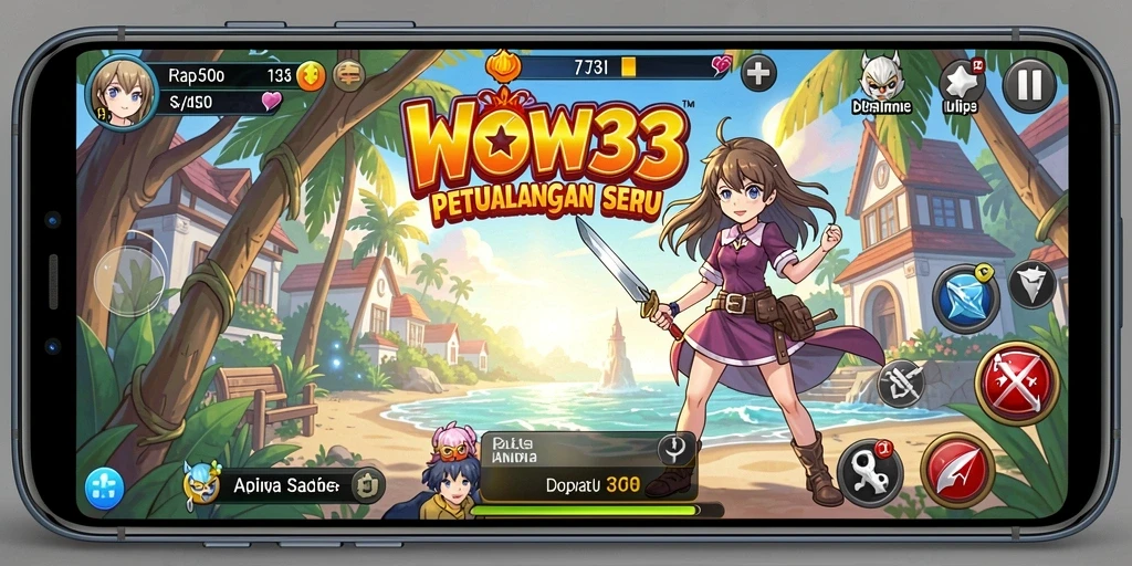 Tangkapan layar WOW33 yang menampilkan aksi seru dalam gameplay Anime.